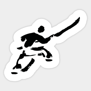 Shaolin monk with weapon / BLACK Sticker